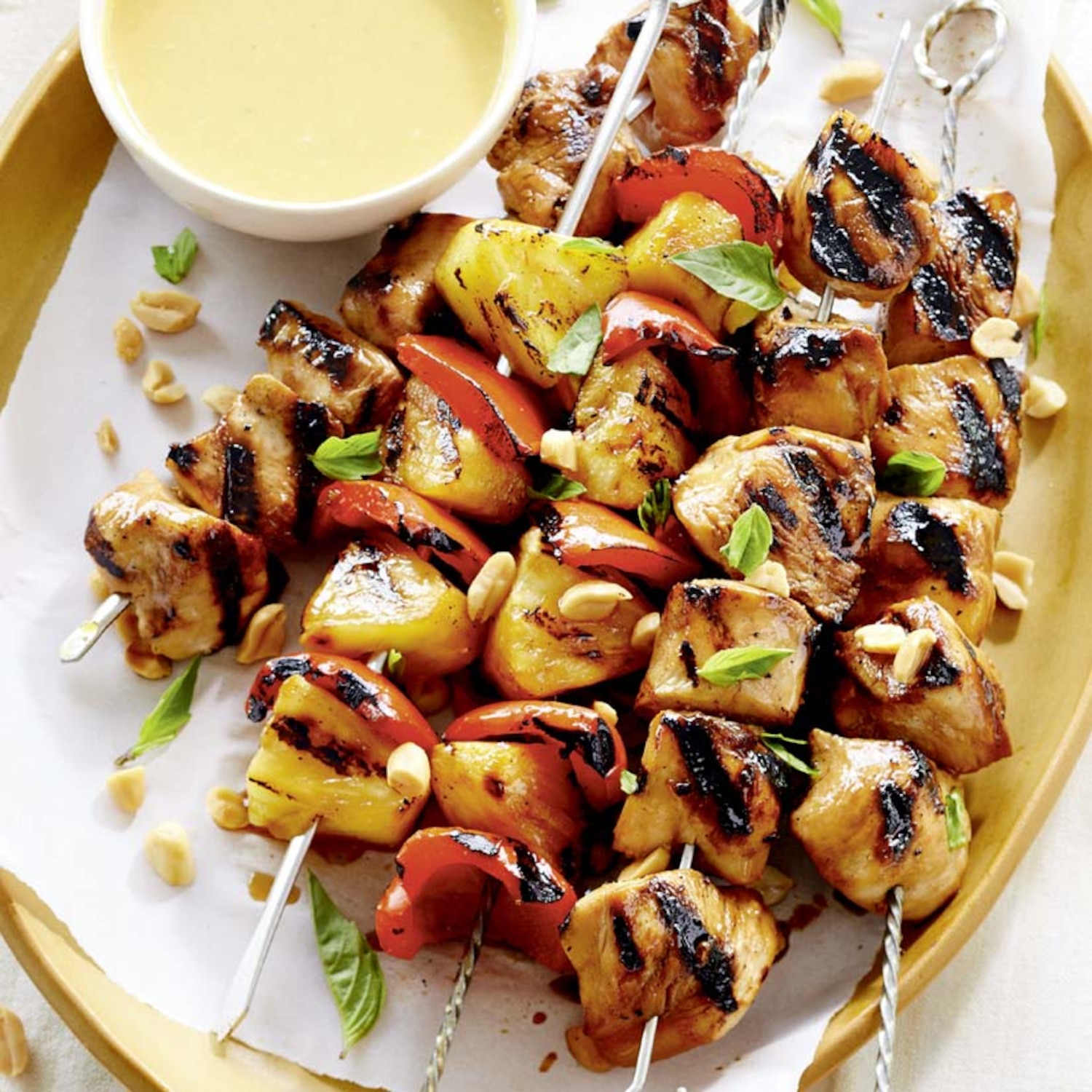 Recette de brochettes de poulet ananas et poivron à la thaïe Coup de