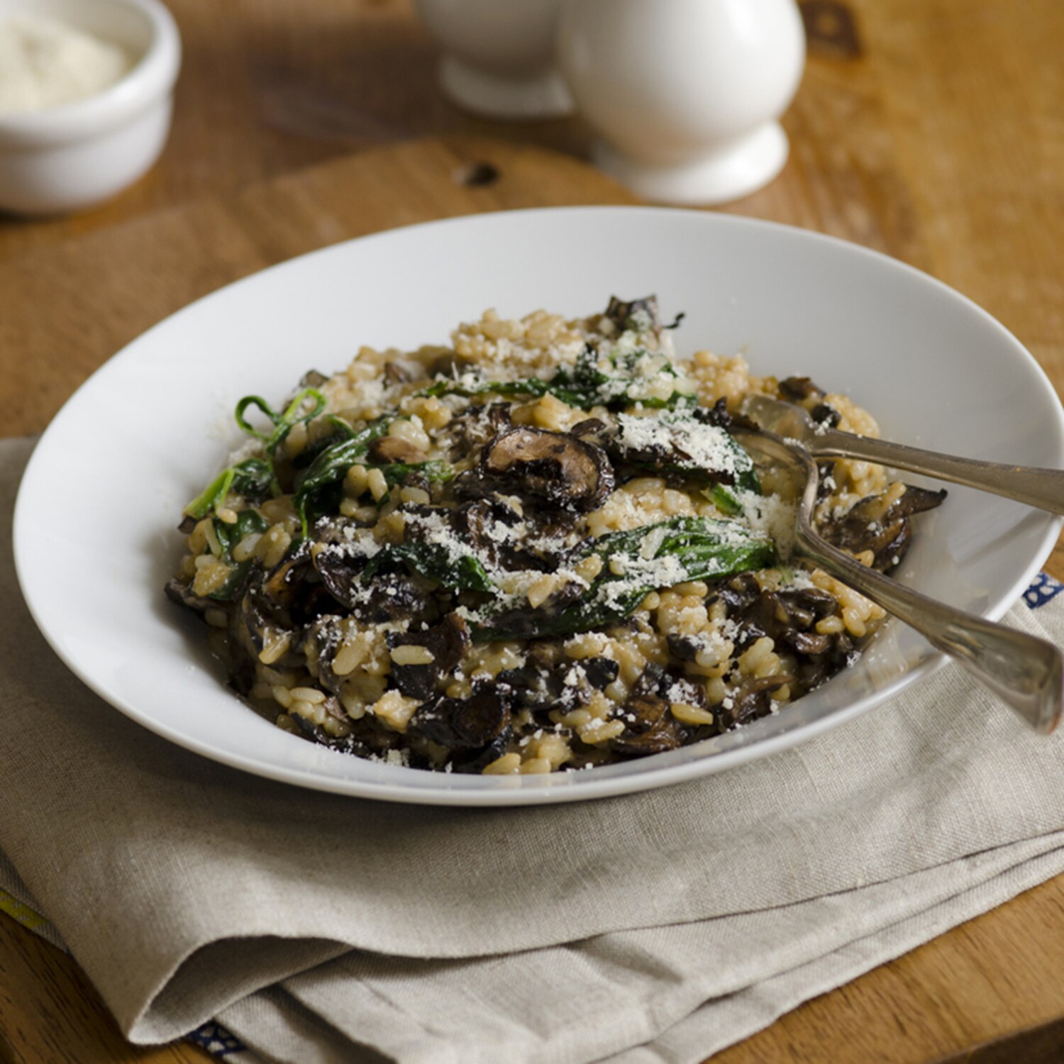 Recette de risotto aux épinards et aux champignons Coup de Pouce