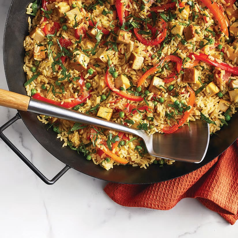 Recette de paëlla express au tofu fumé Coup de Pouce
