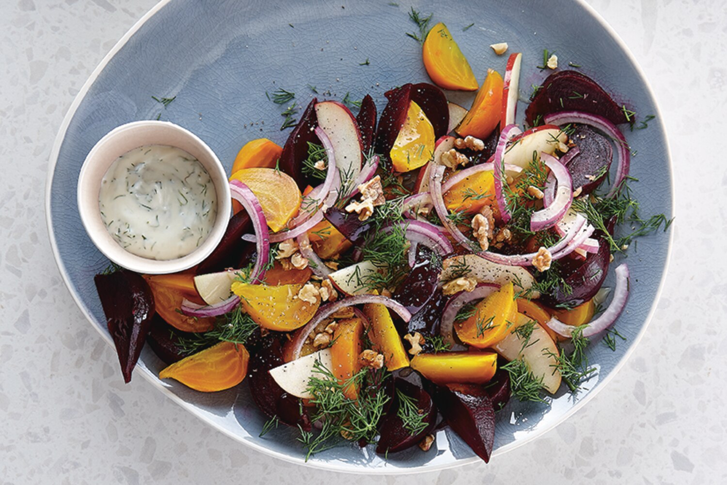 Roasted Beet Salad with Goat Cheese Vinaigrette Canadian Living