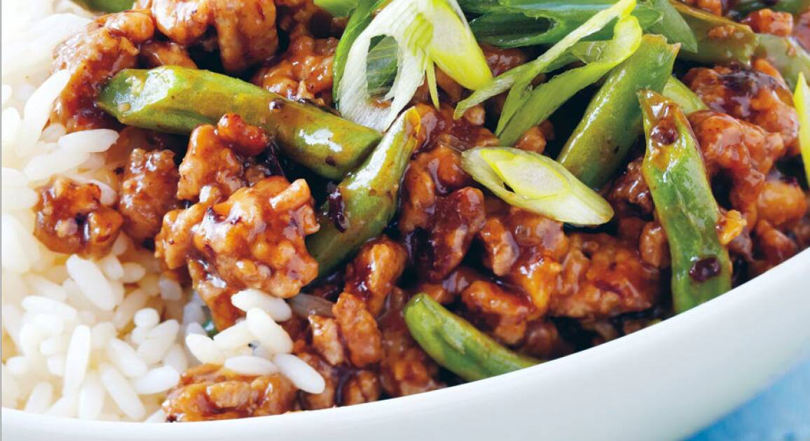 Diabetes Friendly Black Bean, Ground Pork and Green Bean StirFry