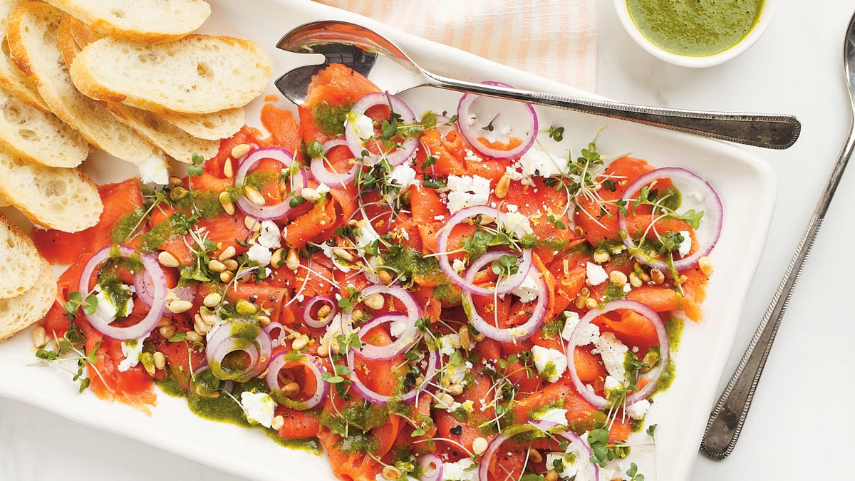 Smoked Salmon Carpaccio With Basil & Lemon Canadian Living