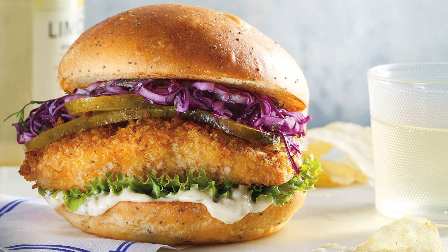 Baked Trout Burgers with Tartar Sauce Coleslaw | Canadian Living