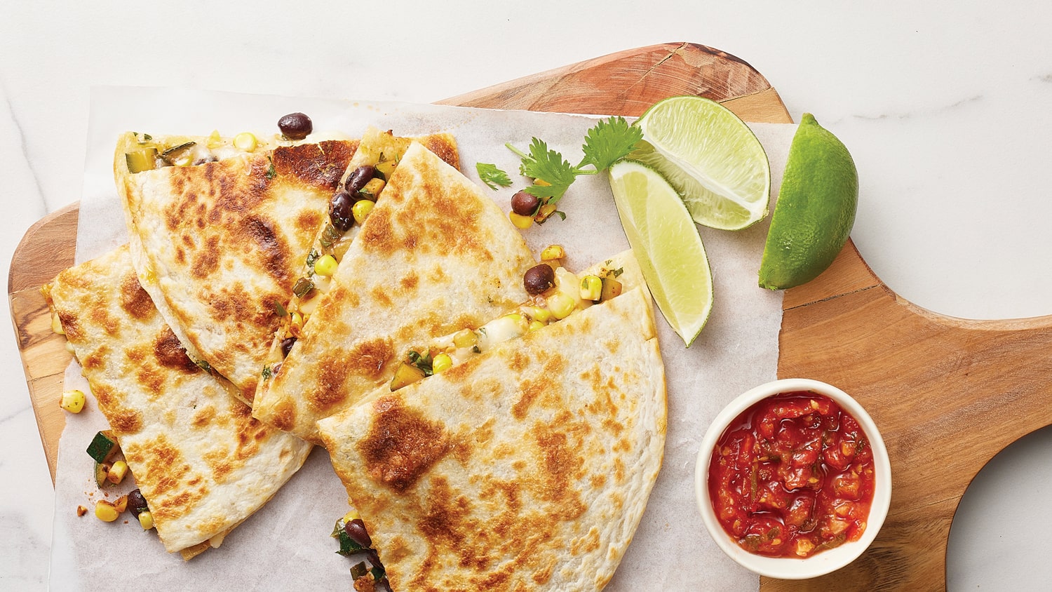 Black Bean, Corn & Zucchini Quesadillas Canadian Living