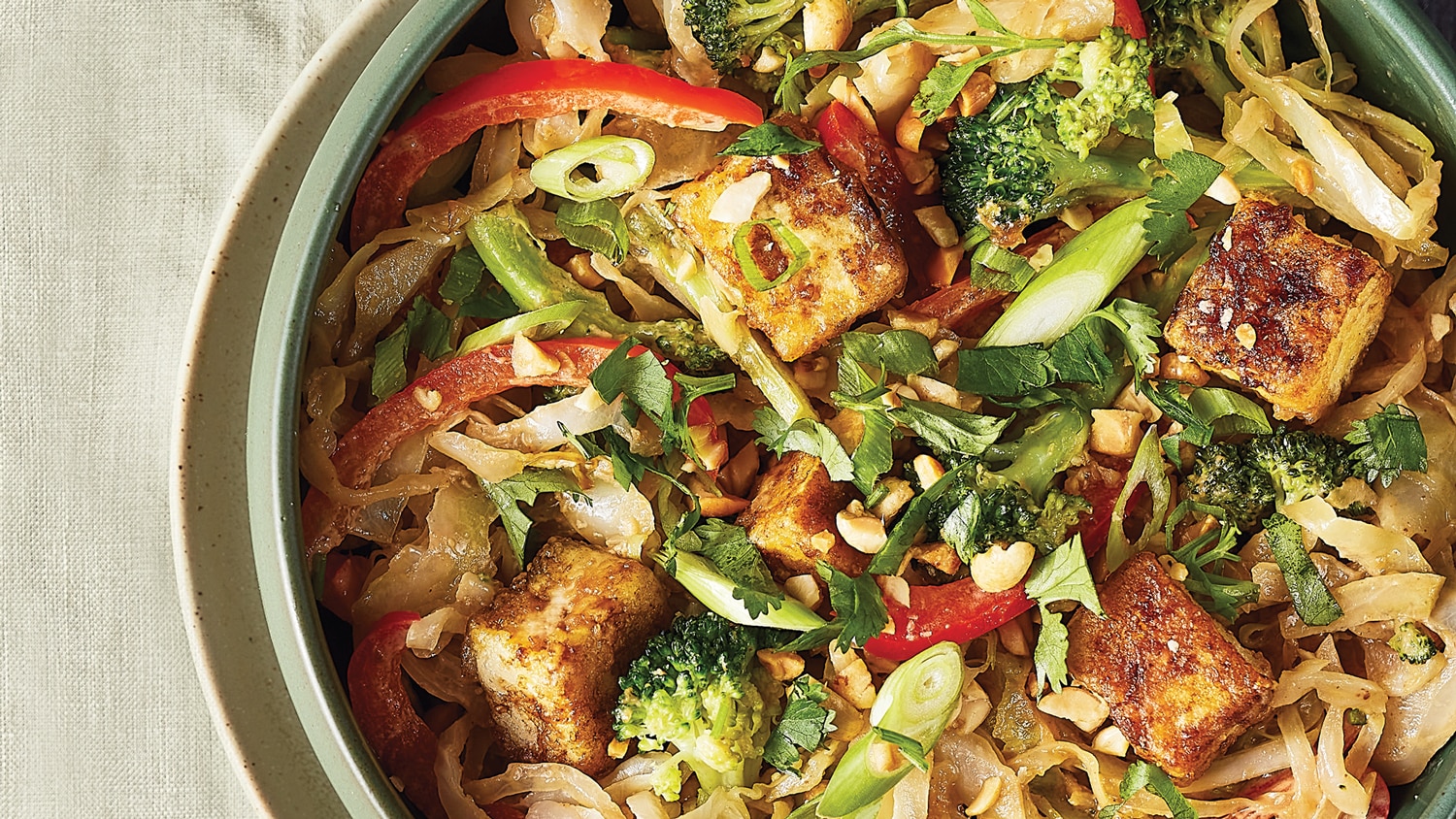 Cabbage & Tofu StirFry with Peanut Sauce Canadian Living