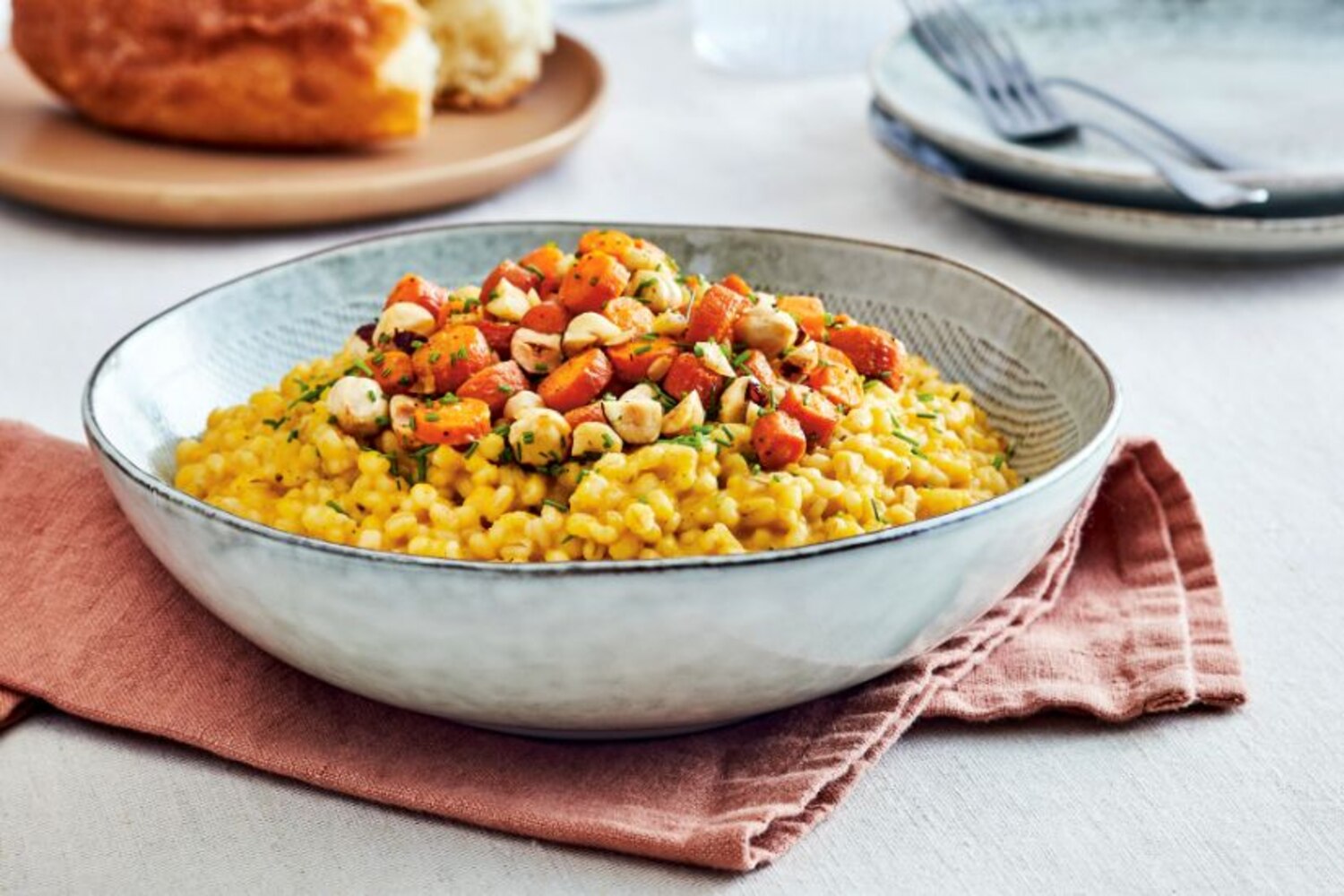 Roasted Carrots & Hazelnuts With Barley Risotto | Canadian Living