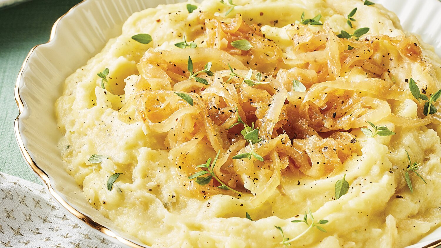 Mashed Potatoes With Thyme & Caramelized Onions Canadian Living