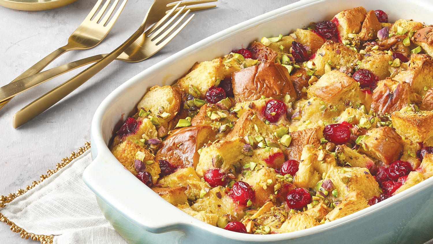 French Toast Casserole With Pistachios & Cranberries Canadian Living