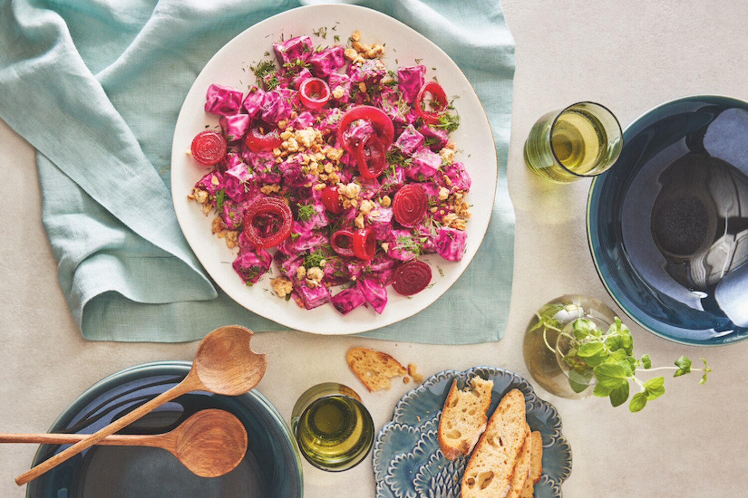 Creamy Beet Salad With Sunflower Seed Crumble & Pickled Onions | Canadian Living