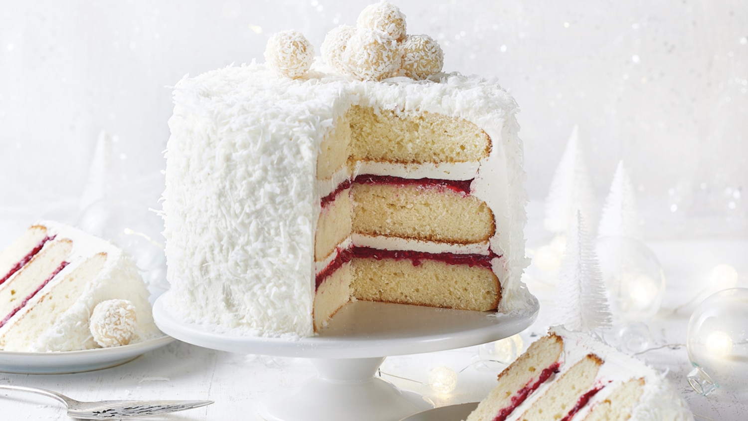 Almond, Coconut & Raspberry Layer Cake | Canadian Living