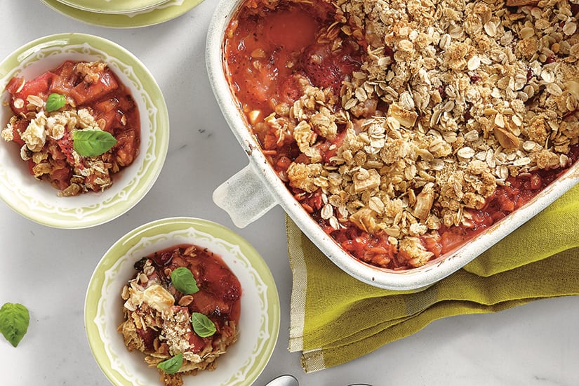 STRAWBERRYRHUBARB & BASIL CRISP Canadian Living