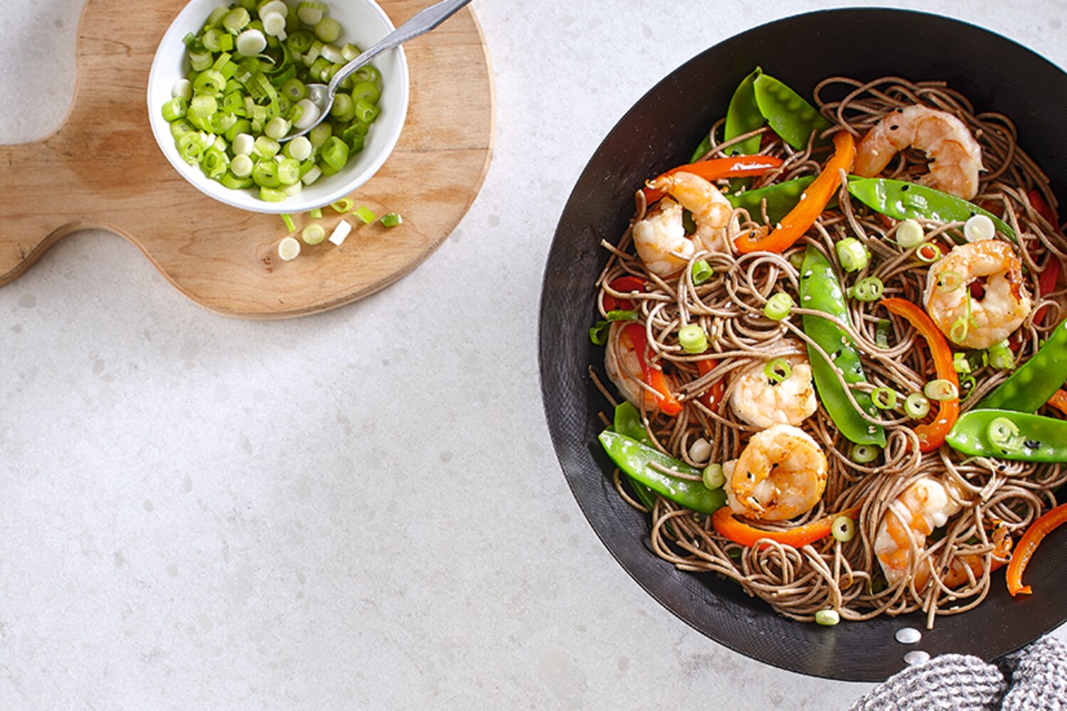 Soba Noodles with Ginger-Sesame Shrimp | Canadian Living