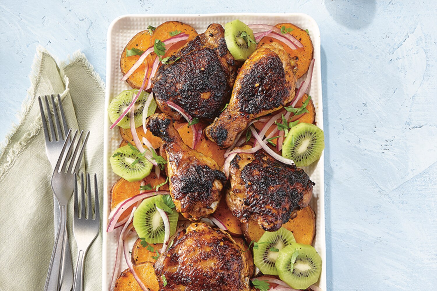 Kiwifruit Jerk Chicken & Sweet Potatoes | Canadian Living