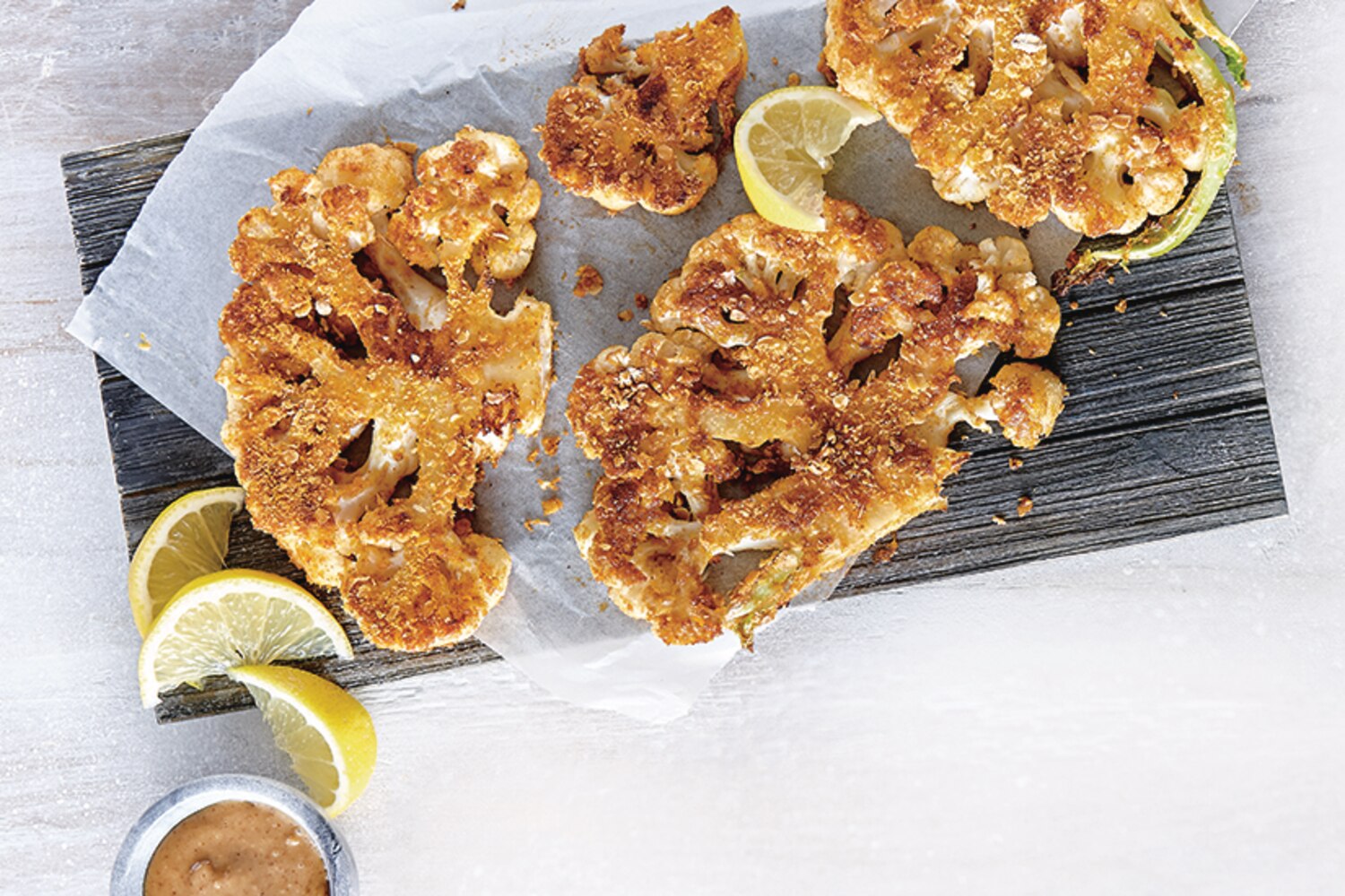 Cauliflower Schnitzel with Tahini Dip | Canadian Living