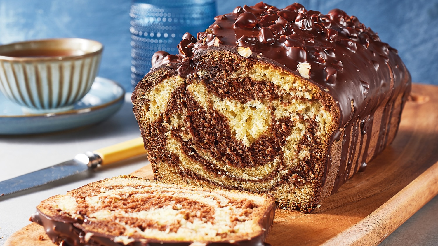 Marble Loaf with ChocolateHazelnut Glaze Canadian Living