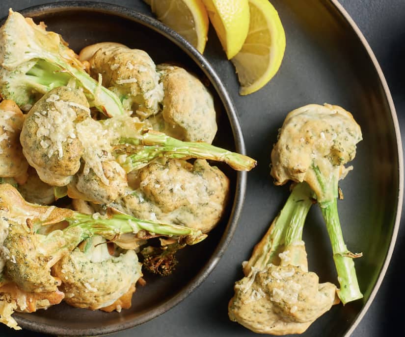 Air Fryer Broccoli Tempura With Spicy Tahini Dip | Canadian Living