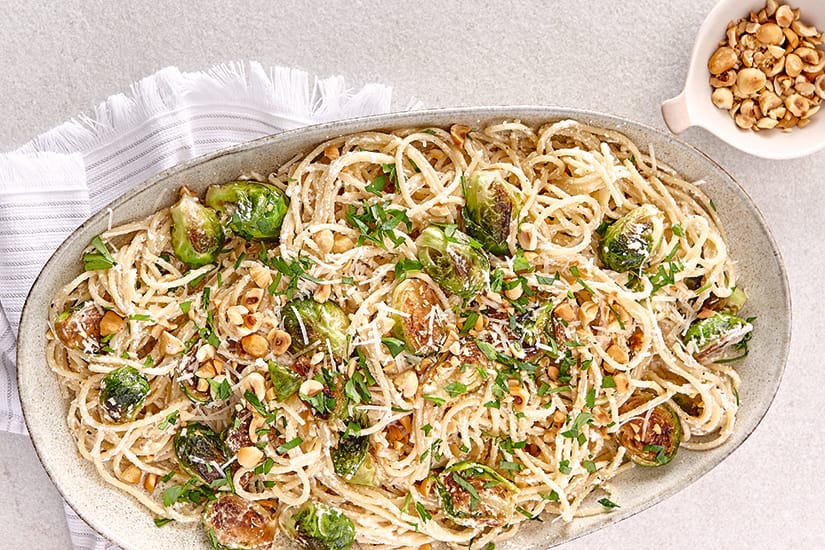 Spaghetti with Brussels Sprouts Canadian Living