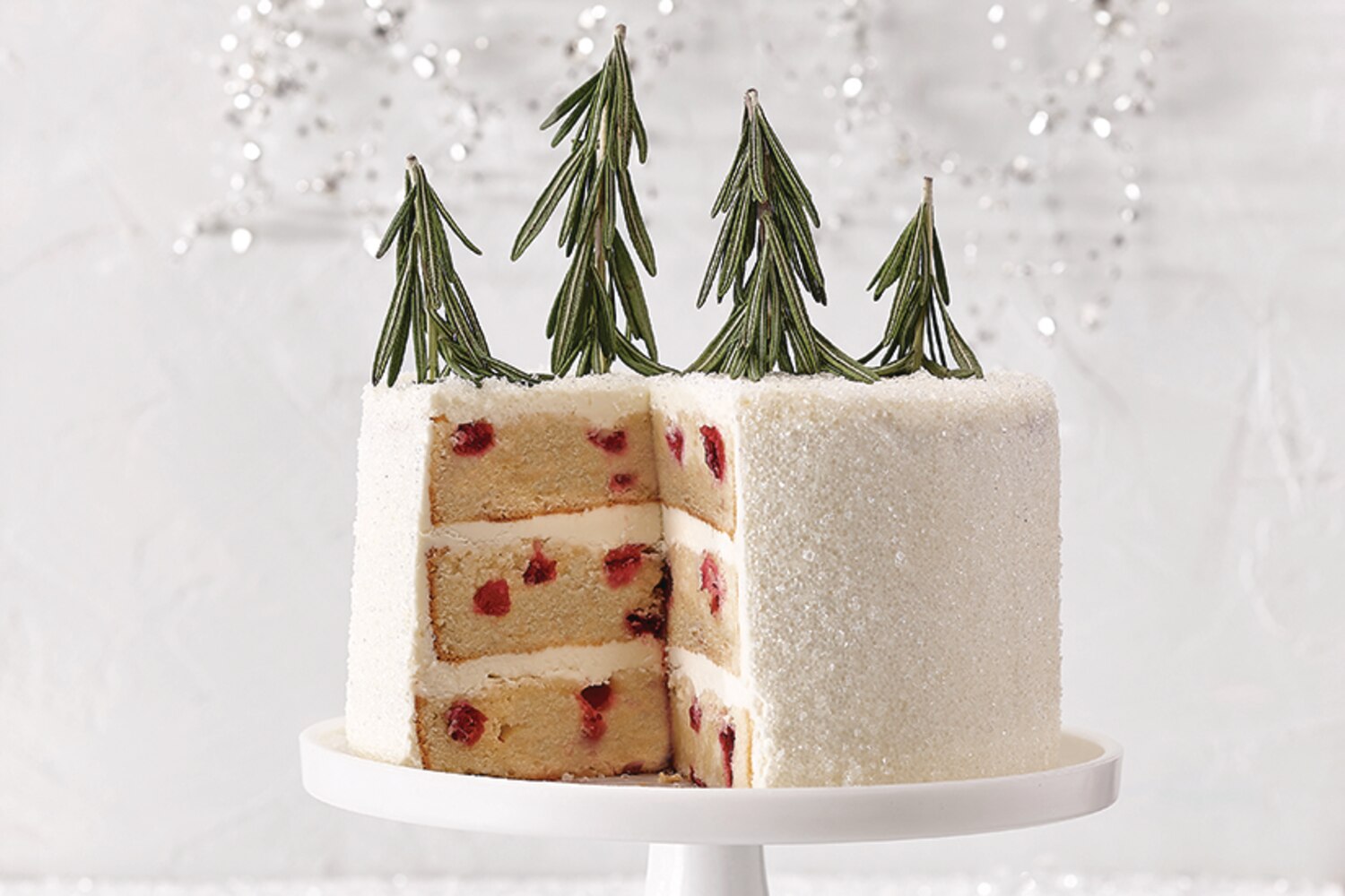 Sparkling Cranberry Cake with White Chocolate Icing | Canadian Living