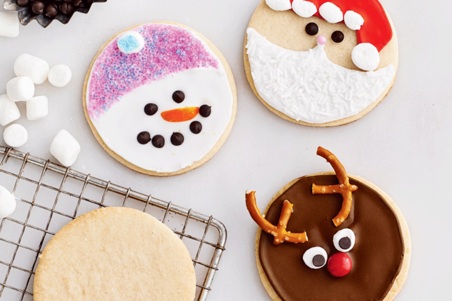 Santa, Snowman and Reindeer Cookies | Canadian Living
