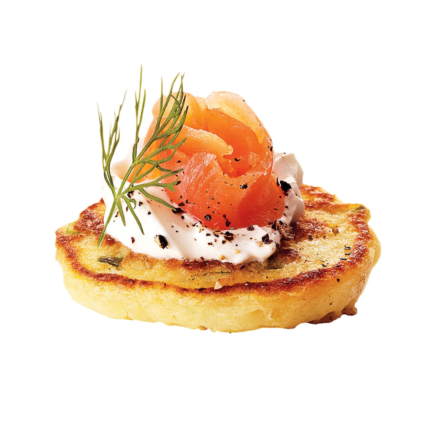 Smoked Salmon Topped Green Onion Pancakes Canadian Living