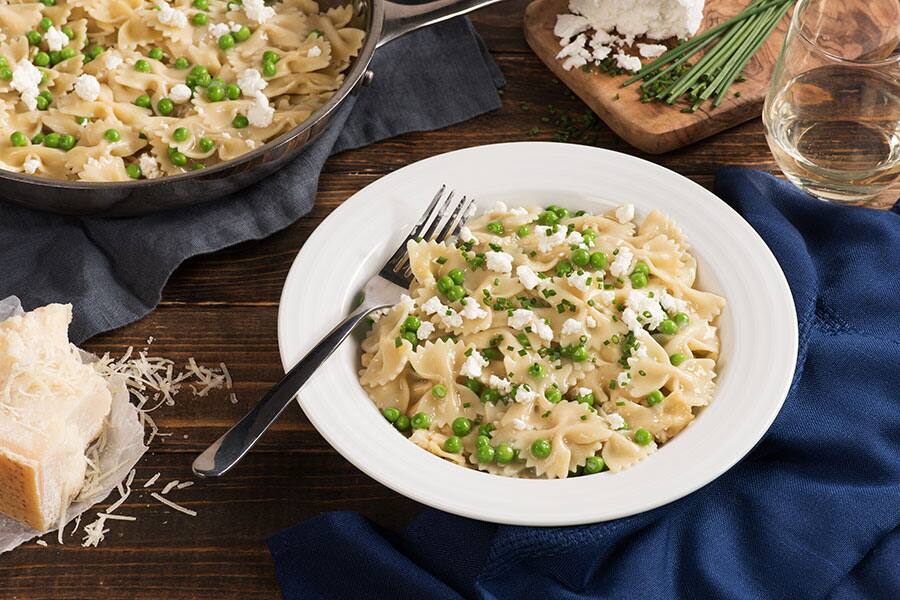 Creamy Pasta Risotto with Peas and Goat Cheese Canadian Living