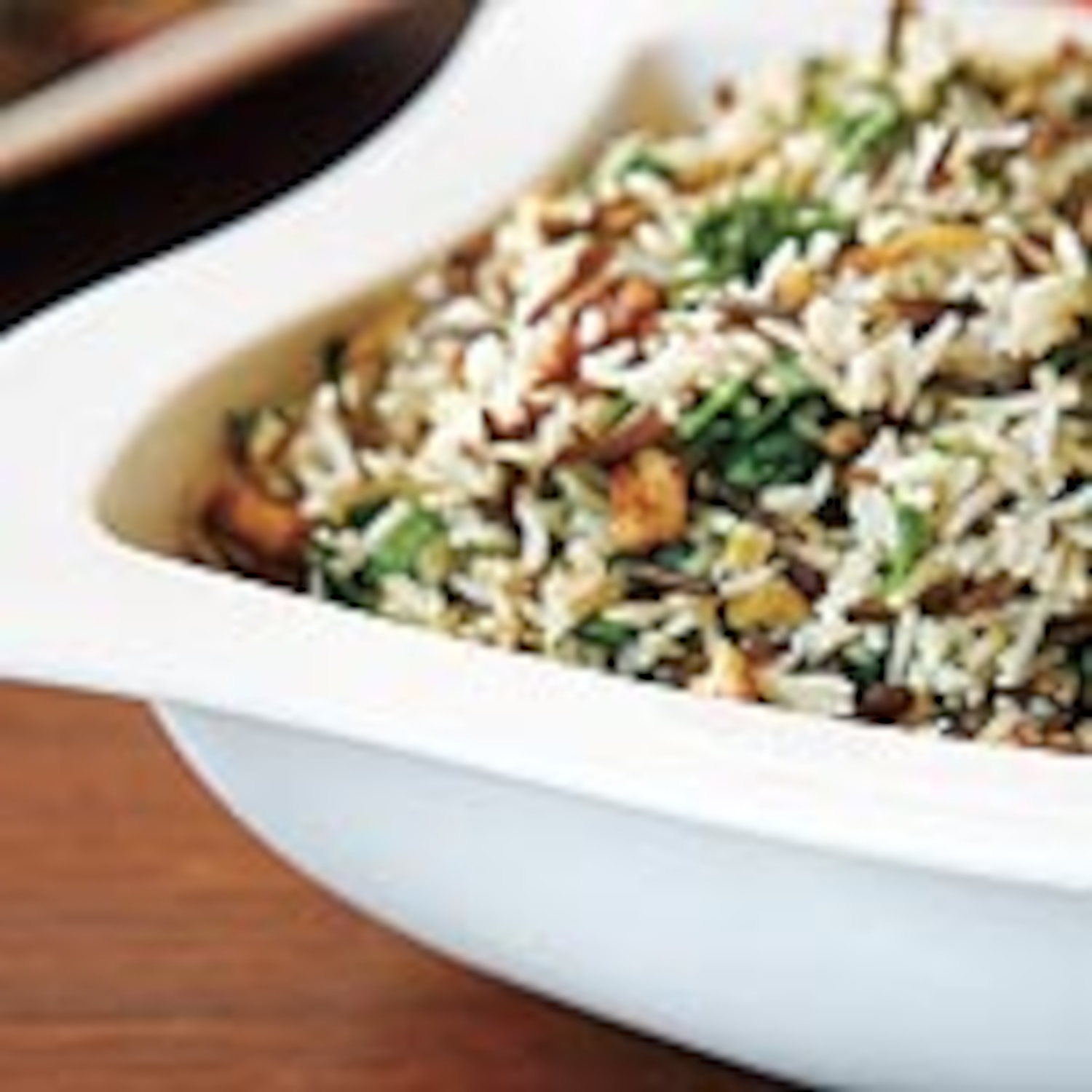 White and Wild Rice Pilaf with Spinach and Walnuts Canadian Living
