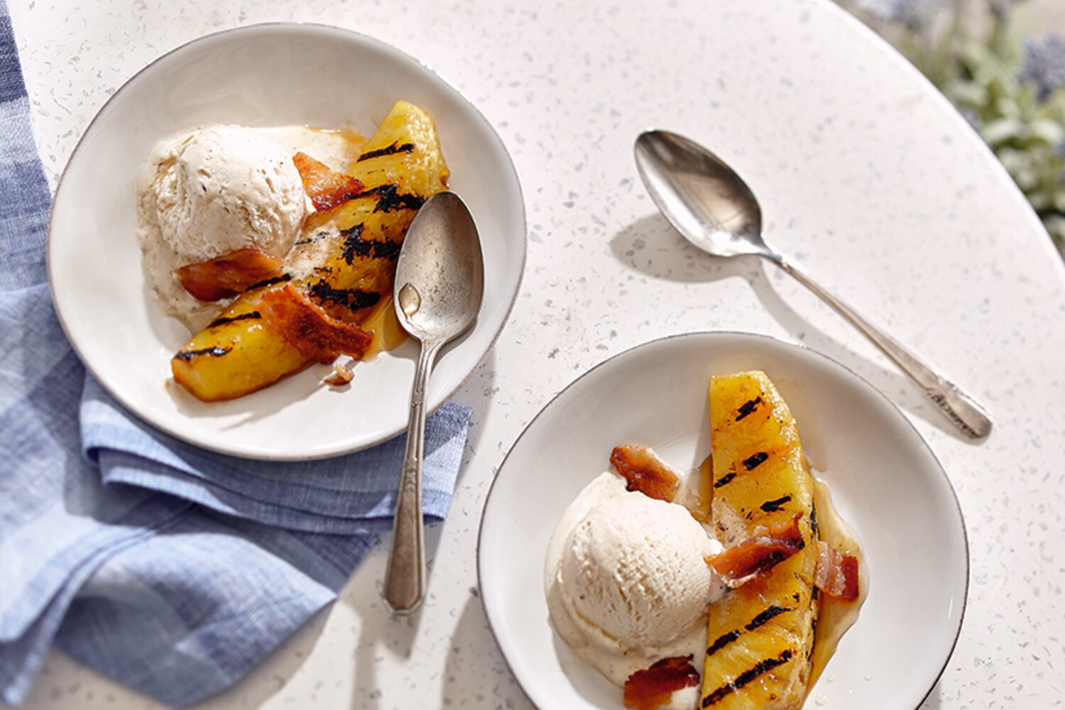 Pineapple Flambé with Candied Bacon & Vanilla Ice Cream Canadian Living