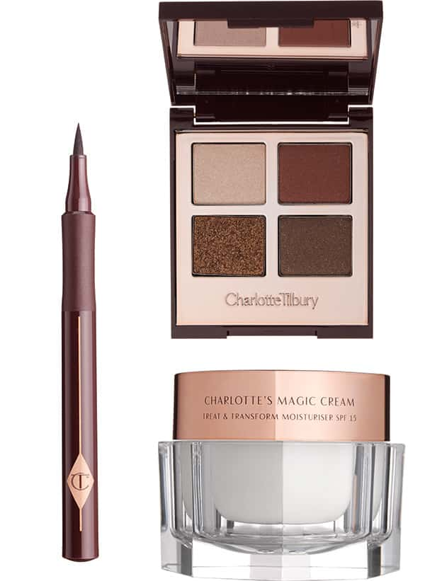 An image of some of Charlotte Tilbury's beauty products from her makeup line. 