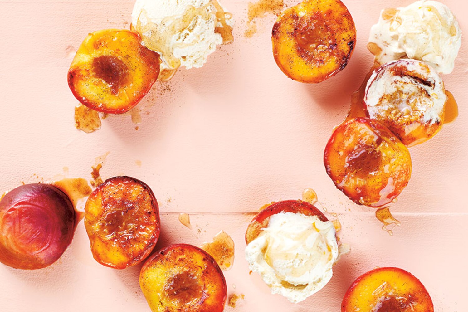 Roasted Cardamom Peaches with Vanilla Bean Ice Cream | Canadian Living