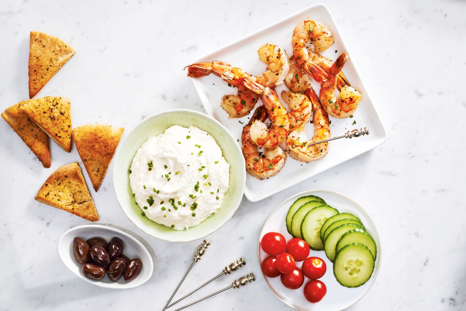 Creamy Feta Dip With Lemon-Oregano Shrimp | Canadian Living