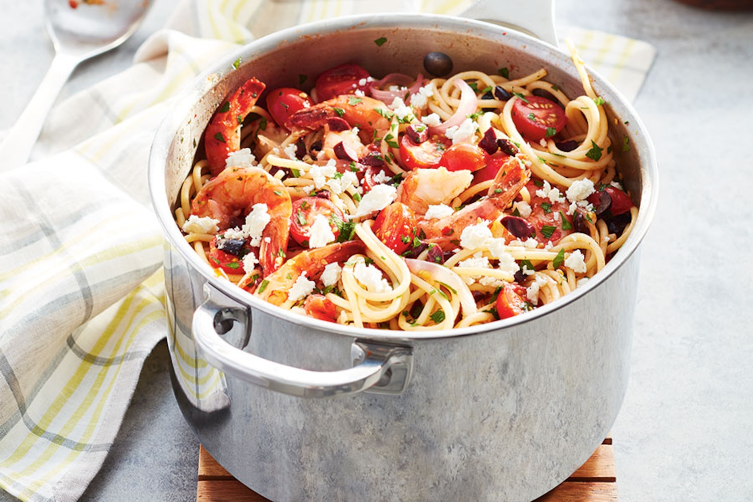 One-Pot Pasta with Shrimp, Tomatoes and Feta | Canadian Living