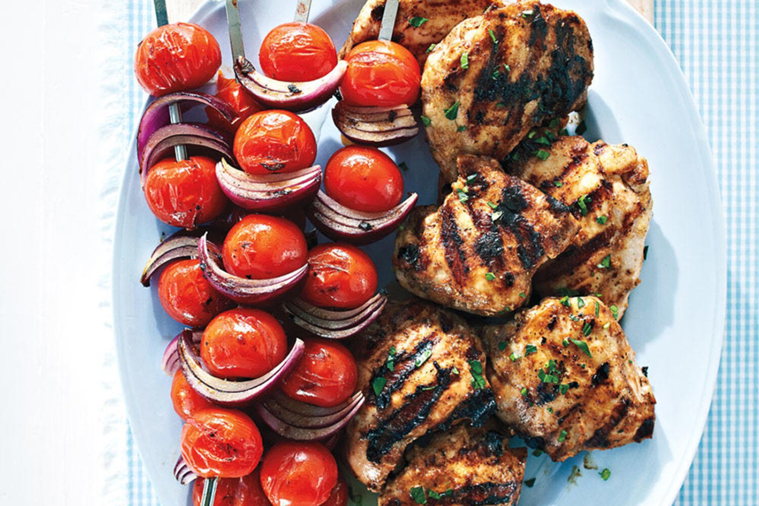 YogurtSpiced Chicken With Grilled Tomato Kabobs Canadian Living