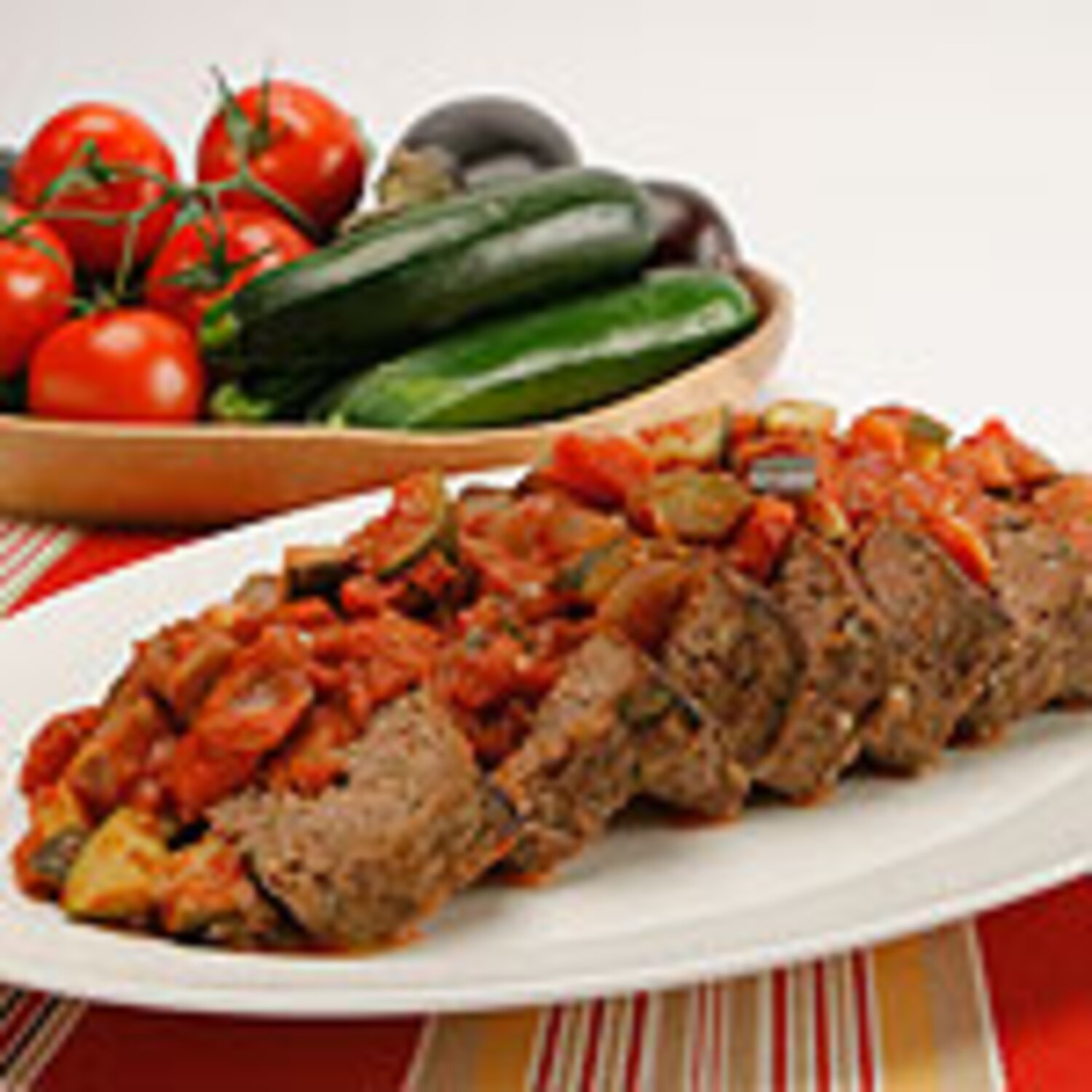 Chili Meat Loaf with Ratatouille Sauce Canadian Living