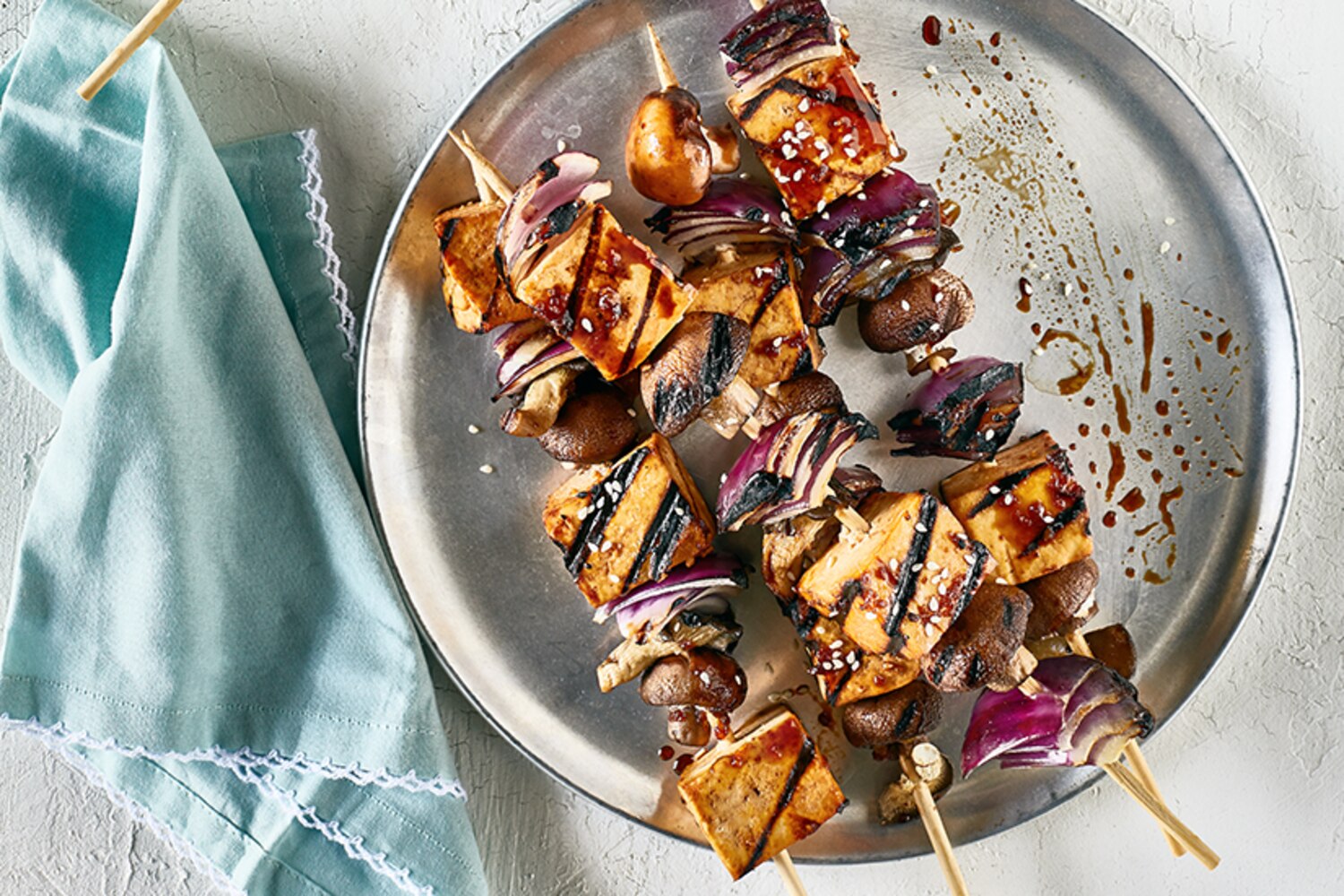 Tamari, Sesame & Orange-Glazed Tofu Kabobs | Canadian Living