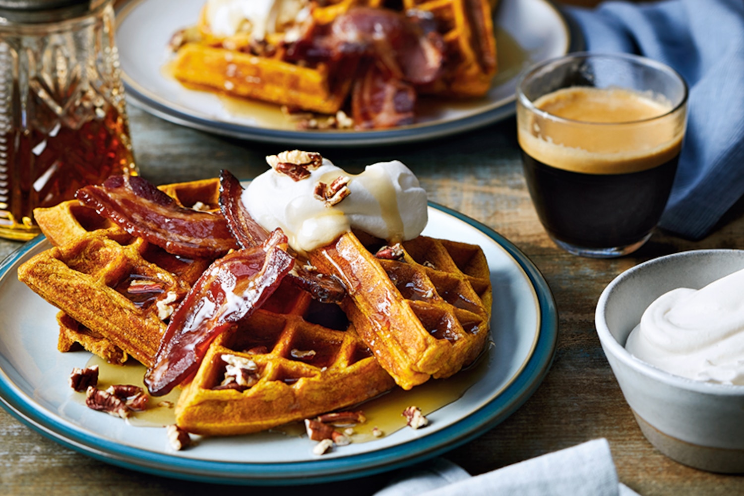 Squash Waffles With Candied Bacon Canadian Living