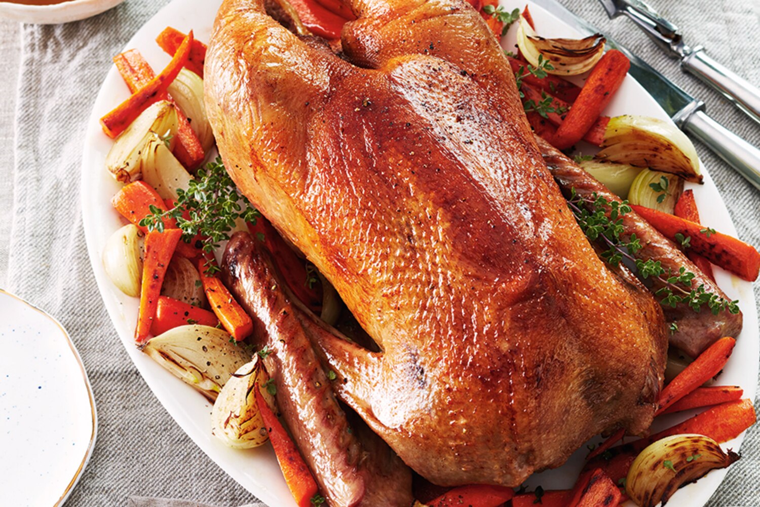 Lemon Herb Roast Goose With Carrots Canadian Living