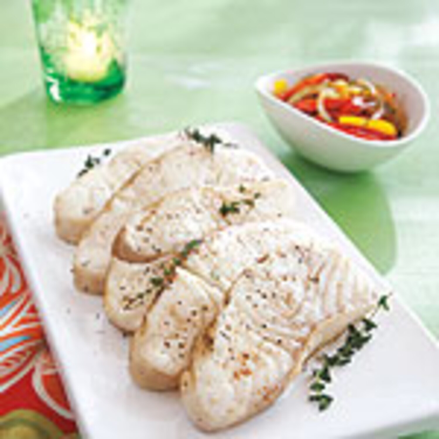 Grilled Halibut Fillet with Confit of Peppers Canadian Living