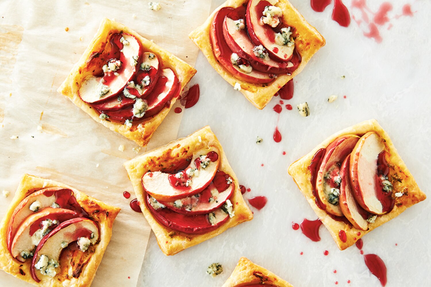 Apple and Canadian Blue Cheese Tartlets with Icewine Glaze Canadian