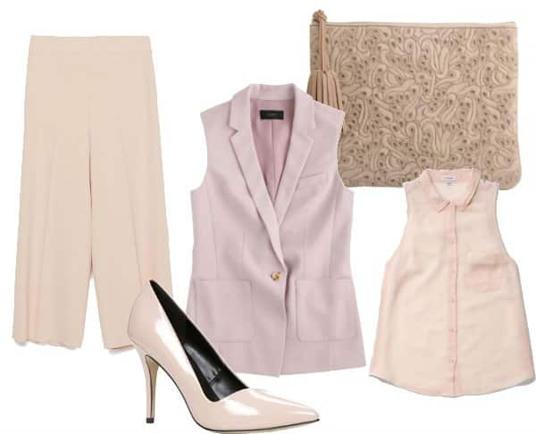 Neutral blush tones to wear with culottes