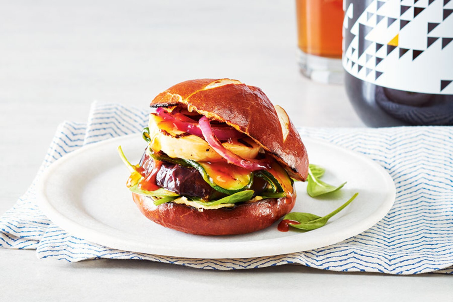 Asian Sweet Chili Eggplant and Halloumi Burgers Canadian Living