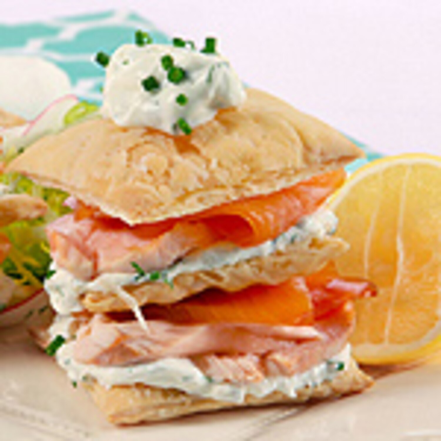 Mille Feuille with Double Salmon and Crème Fraîche Canadian Living