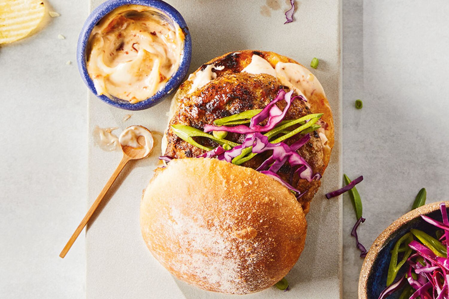 Smoky Chicken Burgers With Snap Pea Slaw | Canadian Living