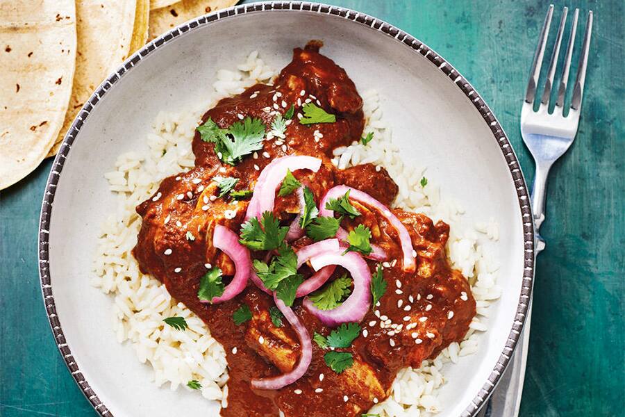 Slow Cooker Chicken Mole With Pickled Onions Canadian Living