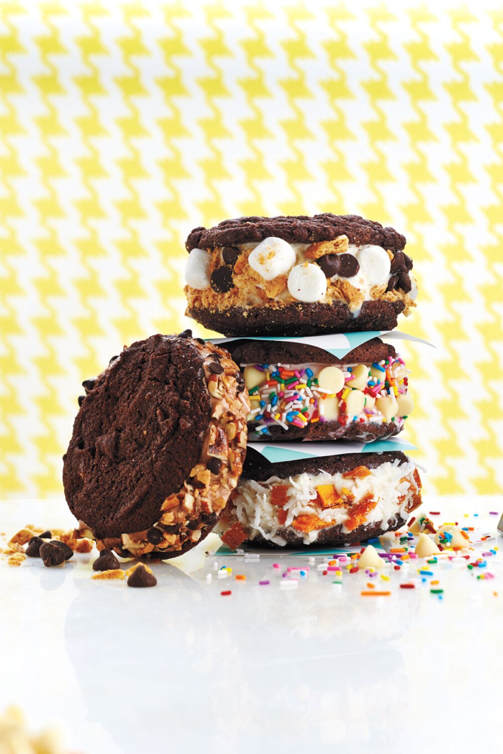 Strawberry White Chocolate Sprinkle Ice Cream Sandwiches | Canadian Living