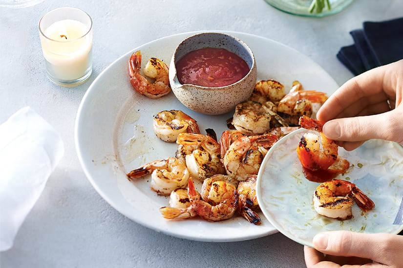 Grilled Shrimp with SrirachaLime Cocktail Sauce Canadian Living