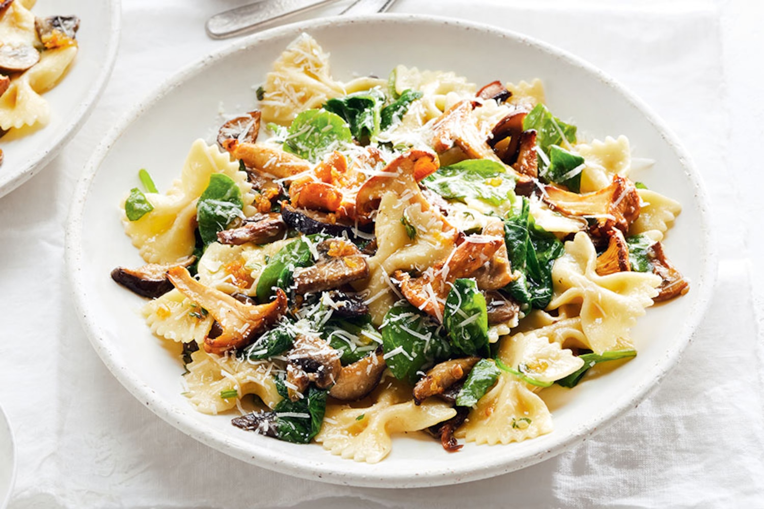 Mushroom and Spinach Bow Ties | Canadian Living