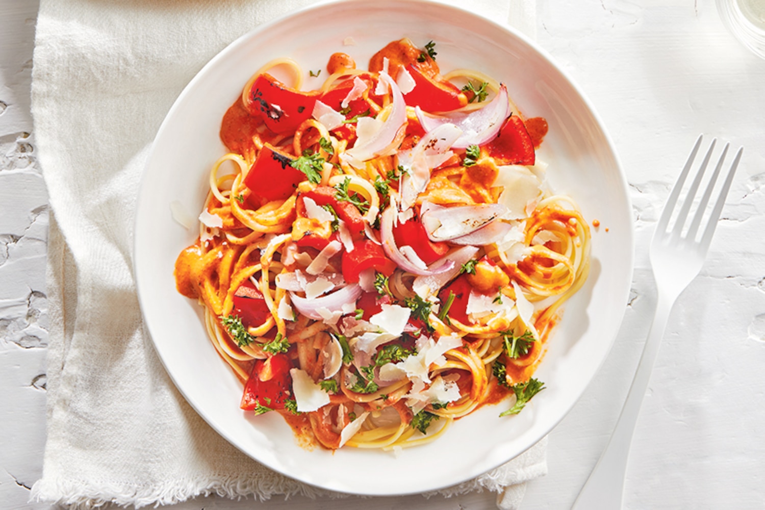Three-Pepper Linguine | Canadian Living
