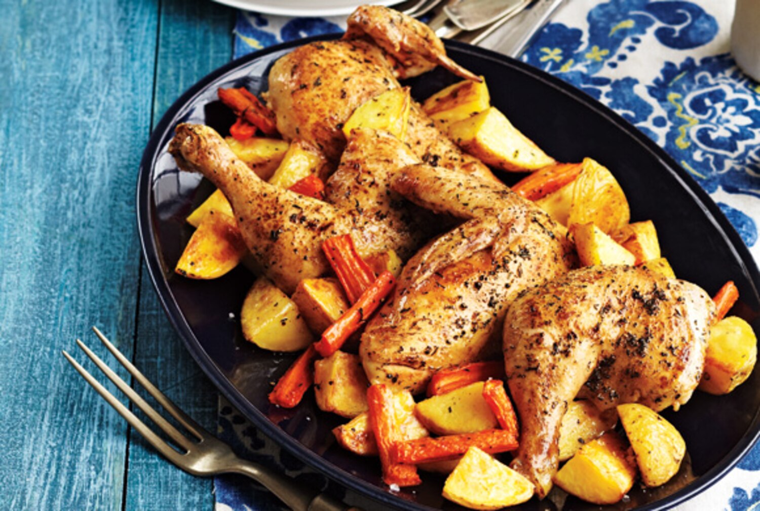 Roasted Lemon and Thyme Chicken With Carrots and Potatoes Canadian Living