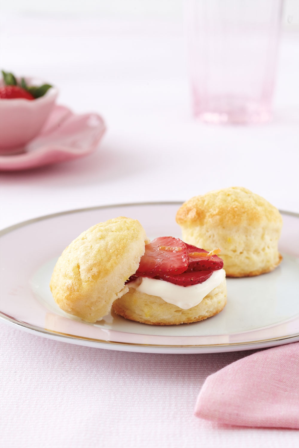 Mini Lemon Scones with Strawberries and Cream | Canadian Living
