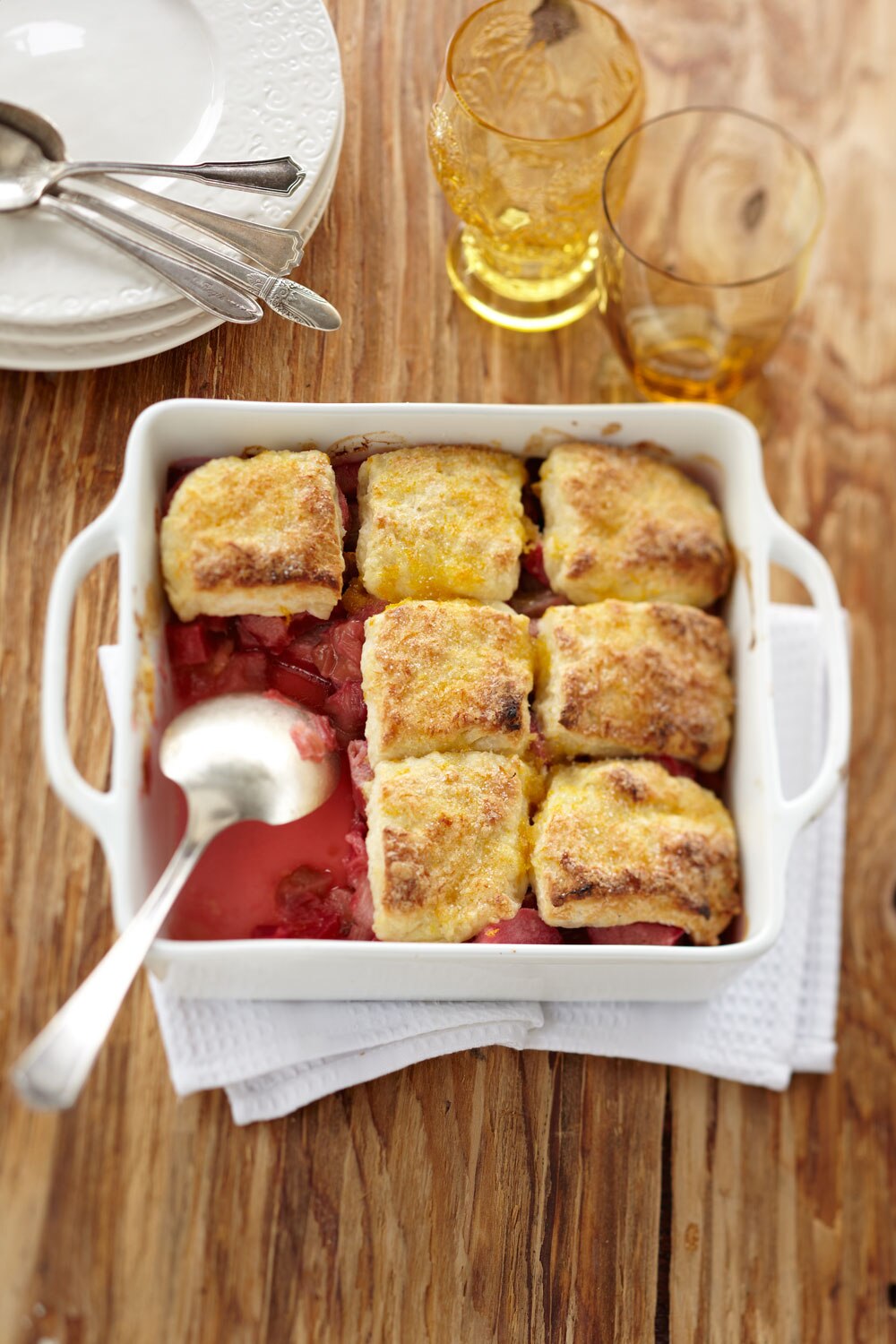 Honey Rhubarb Cobbler Canadian Living
